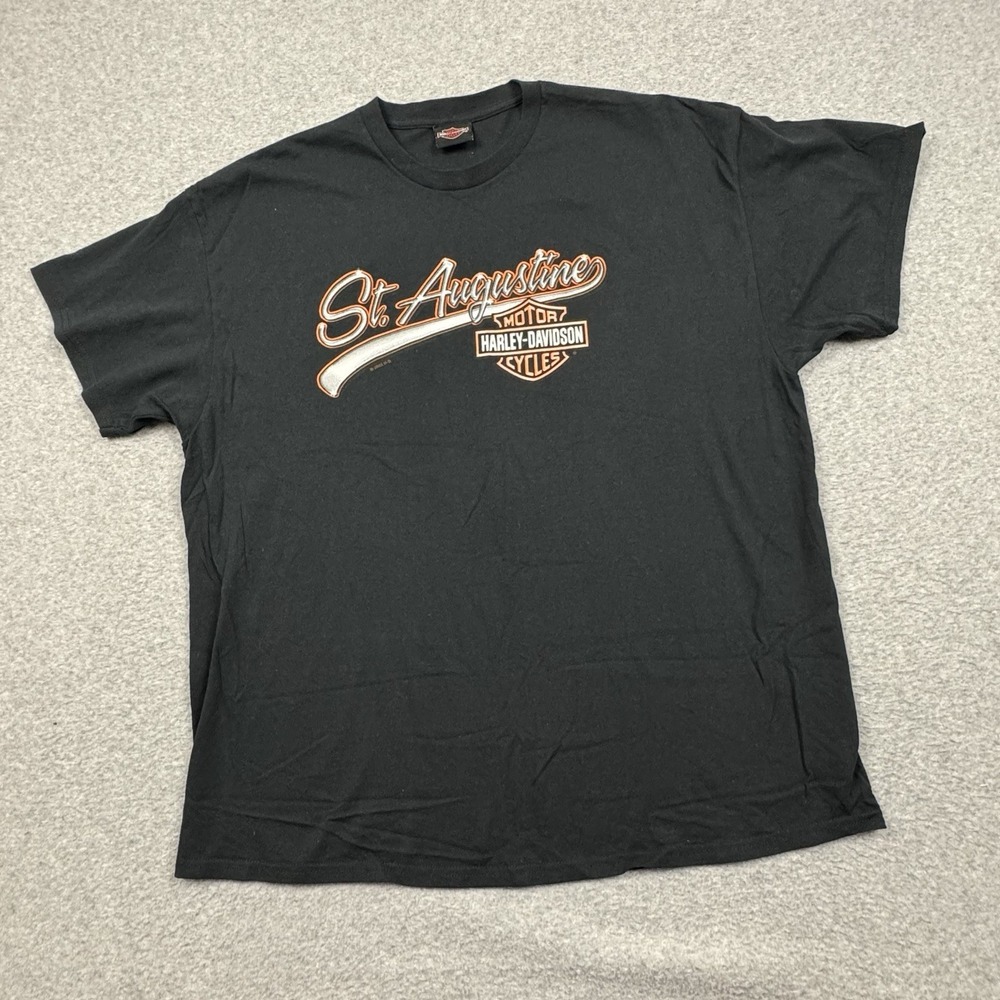 Harley Davidson Adamec HD St. Augustine FL Shirt XL Black Graphic Print 2015 EUC